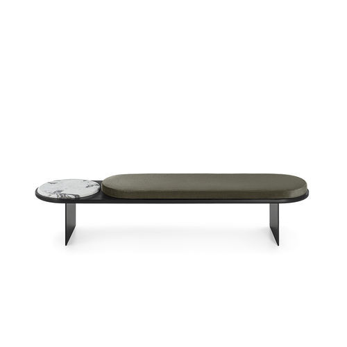 Banco estofado contemporâneo - SENSEI - Gallotti&Radice - em vidro / em tecido / em madeira laqueada