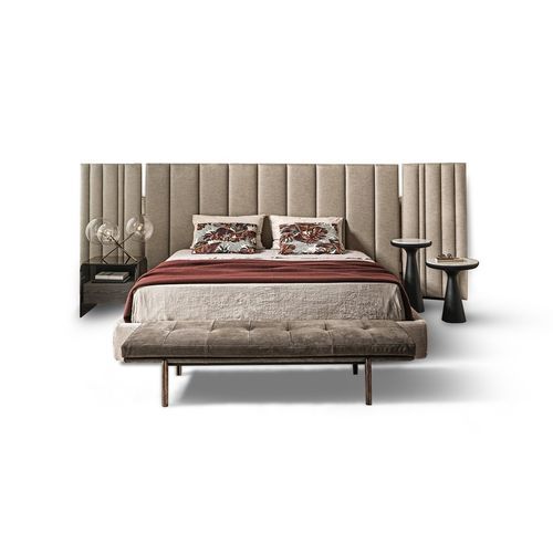 Cama de casal - YUKI - Gallotti&Radice - contemporânea / estofada / com cabeceira