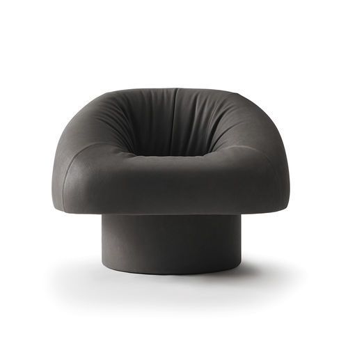 Poltrona contemporânea - Olivia - Gallotti&Radice - em couro / em tecido / em madeira