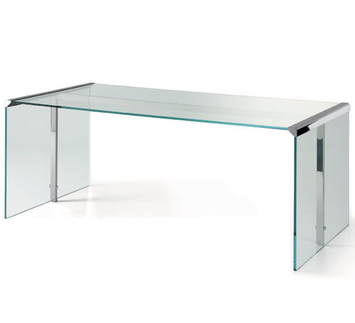 Mesa secretária contemporânea - PRESIDENT SCRIVANIA/DATTILO - Gallotti&Radice - em aço inoxidável / em vidro / multimídia