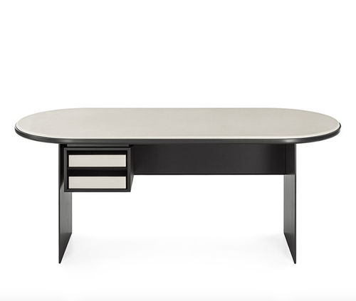 Mesa secretária de piso - SENSEI - Gallotti&Radice - moderna / em metal laqueado / em couro