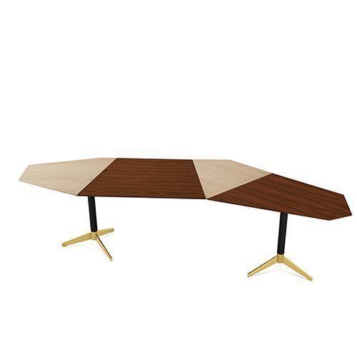 Mesa secretária de piso - ZEN - Gallotti&Radice - contemporânea / em latão polido / em alumínio anodizado