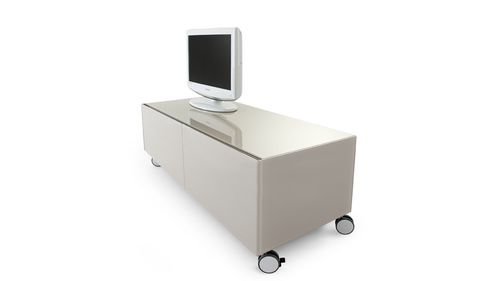 Rack de TV contemporâneo - AIR WHEEL - Gallotti&Radice - com rodízios / em madeira / em madeira pintada
