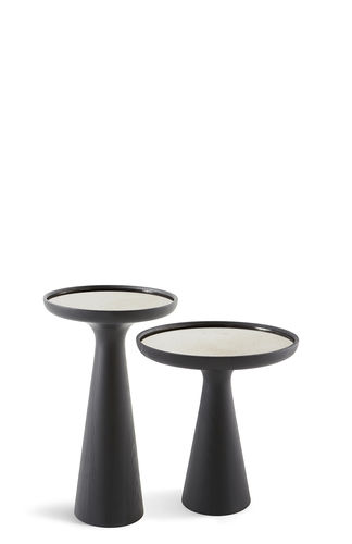 Mesa lateral contemporânea - FANTE - Gallotti&Radice - em mármore / em madeira laqueada / redonda