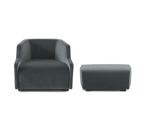 Poltrona contemporânea - FIRST POLTRONA &amp; POUF - Gallotti&Radice - em veludo / com apoio para pés / estofada