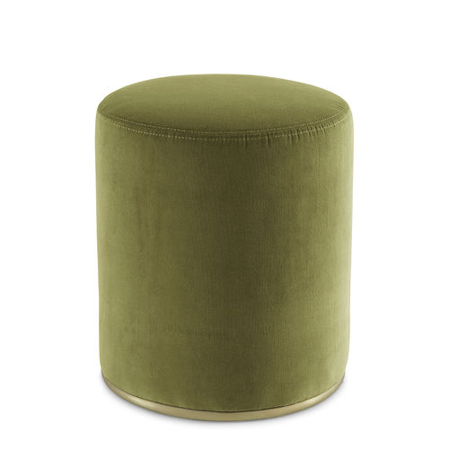 Puff contemporâneo - Lou - Gallotti&Radice - em tecido / em couro / redondo