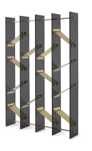 Livreiro contemporâneo - ISOLA - Gallotti&Radice - para escritório / em latão / em vidro