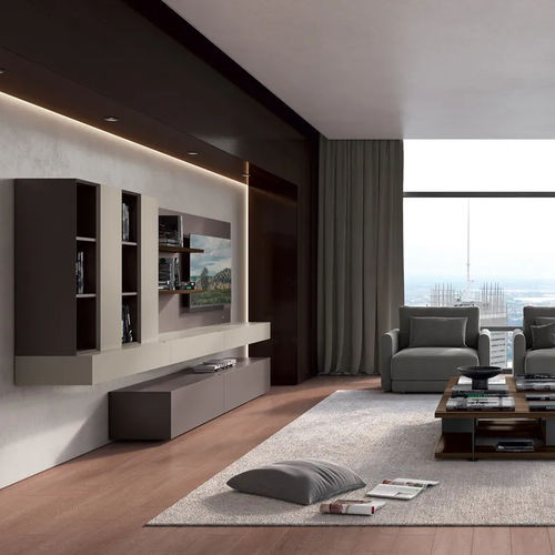 Móvel de parede contemporâneo para TV - QUARANTACINQUE / 03 - Febal Casa - em laminado melamínico / modular / sob medida