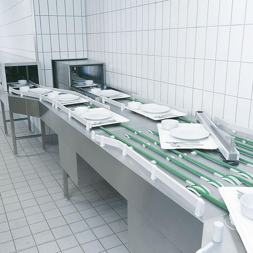 Lava-louça com sistema transportador - TRAY MERGE - MEIKO - para cozinha profissional / de instalação livre
