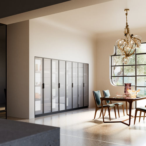 Armário de organização para cozinha contemporâneo - Aspen + D23 - DOIMO CUCINE - em vidro