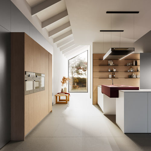 Armário de organização para cozinha contemporâneo - D12 + D23 - DOIMO CUCINE - em madeira / para forno