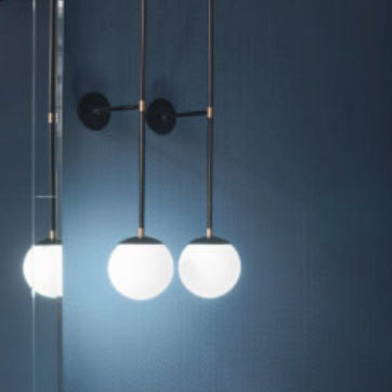 Arandela contemporânea - DAIKI - Cerasa - para ambiente interno / metálica / para espelho
