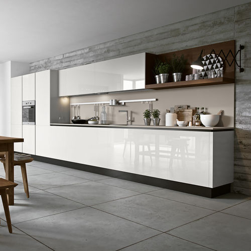 Cozinha contemporânea - NEW NICE 1.0 - Record Cucine - em madeira de freixo / em vidro / sem puxadores