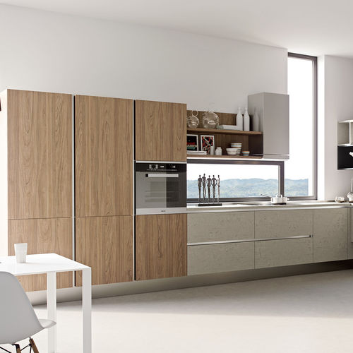 Cozinha contemporânea - LAMINA 4.0 - Record Cucine - com folheado de madeira / em carvalho / em olmo
