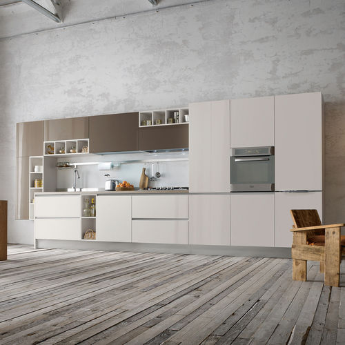 Cozinha contemporânea - NEW YOUNG 2.0 - Record Cucine - em madeira laqueada / sem puxadores / acabamento brilhante