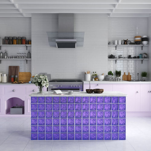 Tijolo de vidro quadrado - MG/S SOPHISTICATED VIOLET - SEVES GLASSBLOCK - para banheiro / para parede interna / colorido