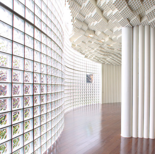 Tijolo de vidro quadrado - CLEAR 1909/8 WAVE - SEVES GLASSBLOCK - retangular / liso / jateado com areia