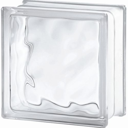 Tijolo de vidro quadrado - 1919/10 WAVE - SEVES GLASSBLOCK - liso / jateado com areia / de parede