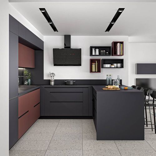 Cozinha contemporânea - Quintessence - SAGNE - em madeira / em U / de tamanho médio