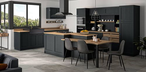 Cozinha contemporânea - Romans - SAGNE - em madeira maciça / em carvalho / em laminado