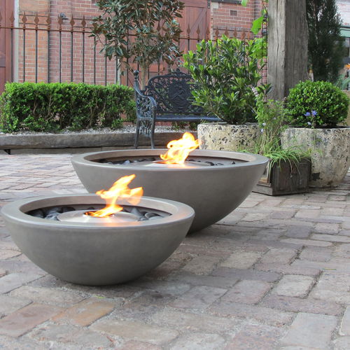 Braseiro de jardim a bioetanol - Mix 850 - EcoSmart Fire - em concreto / em aço inoxidável / redondo