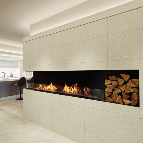 Lareira tipo inserto de canto - FLEX LEFT CORNER - EcoSmart Fire - a bioetanol / em aço / contemporânea