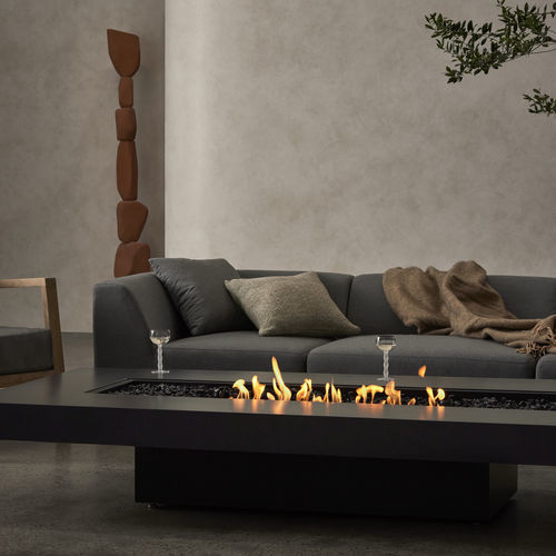 Braseiro de jardim a gás - GIN 90 (LOW) - EcoSmart Fire - a bioetanol / em concreto / em teca