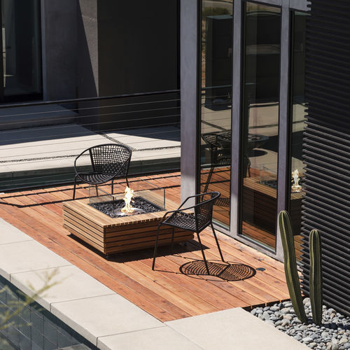 Braseiro de jardim a bioetanol - BASE 40 - EcoSmart Fire - a gás / em concreto / em aço inoxidável