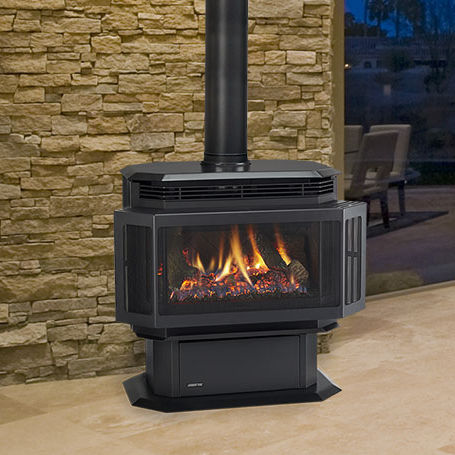 Salamandra a gás - HUDSON BAY - QUADRA-FIRE - 10 kW–20 kW / contemporânea / metálica