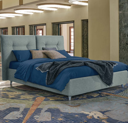 Cama de casal - LUKE - DORELAN - contemporânea / estofada / com cabeceira