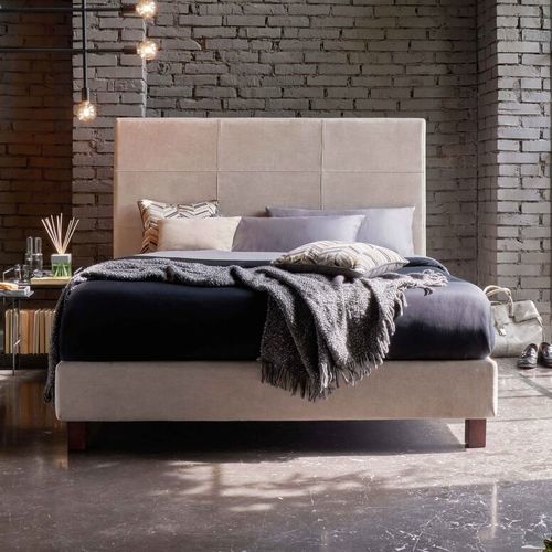 Cabeceira para cama de casal - SIR - DORELAN - contemporânea / em tecido / bege
