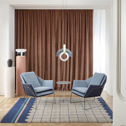 Poltrona contemporânea - NEW YORK - saba - em tecido / em ferro / com almofada removível
