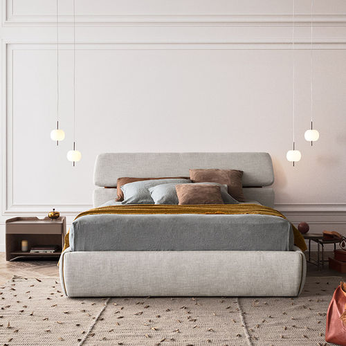 Cama de casal - RIALTO  - PIANCA - contemporânea / estofada / com cabeceira