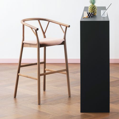 Cadeira alta contemporânea - Valerie - miniforms - para ambiente interno / em tecido / em couro sintético
