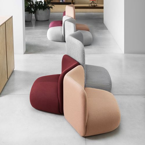 Poltrona baixa contemporânea - botera - miniforms - em tecido / modular / com encosto alto