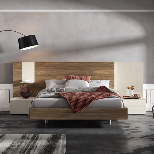 Cabeceira para cama de casal - WALL: comp.114 - MUEBLES MESEGUE, S.A. - contemporânea / com folheado de madeira / em MDF laqueado