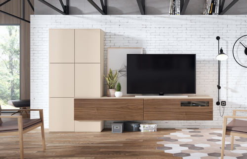 Móvel de parede de sala contemporâneo - 26 COVER - MUEBLES MESEGUE, S.A. - em madeira / para TV / com gavetas