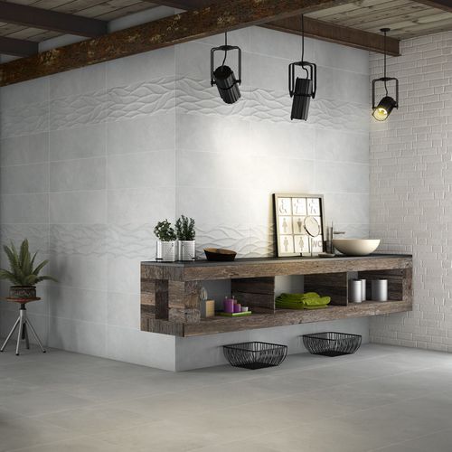 Placas de revestimento em grés porcelanato - INTRO  - SALONI CERAMICA - polida / com relevo / para ambiente interno