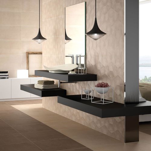 Placas de revestimento em grés porcelanato - SUNSET  - SALONI CERAMICA - polida / com relevo / para ambiente interno
