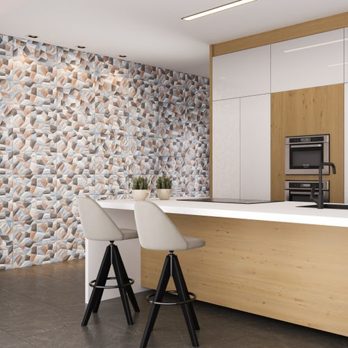 Placas de revestimento em cerâmica - GUCCI  - Angelgres Revestimentos Ceramicos Ltda. - com relevo / acetinada / para ambiente interno