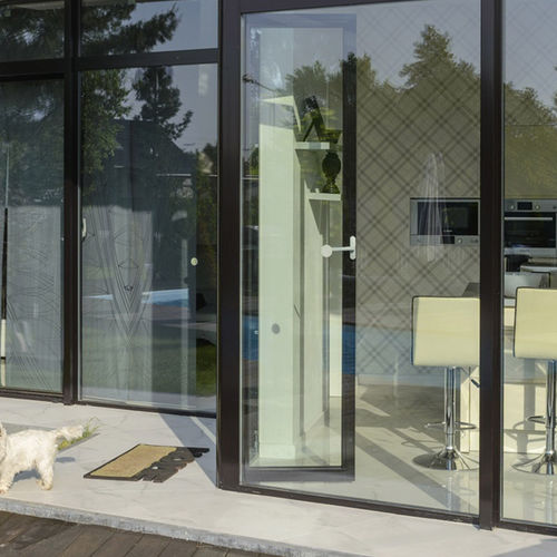 Porta-balcão de abrir - MB-45 - drutex - em alumínio / com vidro duplo / com isolamento térmico