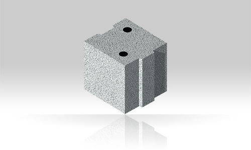 Bloco de concreto maciço - Normaplan - BISOTHERM - para parede estrutural interna / corta-fogo
