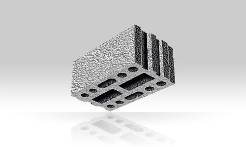 Bloco de concreto leve - BisoBims - BISOTHERM - oco / para parede estrutural interna / corta-fogo