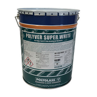 Tinta de proteção - POLYVER SUPER WHITE - Polyglass Spa - para ambiente externo / para telhado / para madeira
