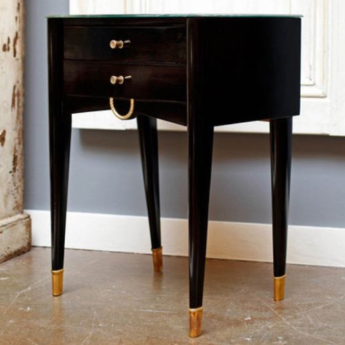 Criado-mudo Art Déco - RÉF. 21500 - OVATION Paris - em madeira / com base em madeira / com base em latão
