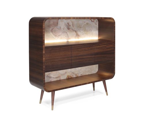 Buffet aparador alto - PR&Eacute;LUDE - OVATION Paris - contemporâneo / em madeira laqueada / em madeira laqueada brilhante