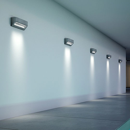 Arandela contemporânea - DESMI - Urbi et Orbi - para ambiente externo / em concreto / retangular