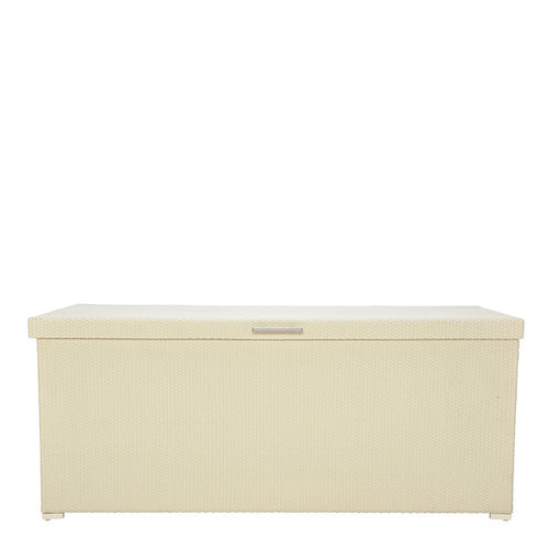 Baú contemporâneo - JANUS et Cie - de jardim / em alumínio / com almofadas
