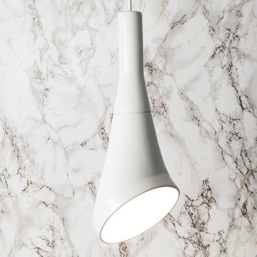 Pendente - WHITE NOISE_glossy white - neo - em cerâmica / de design minimalista / Wire