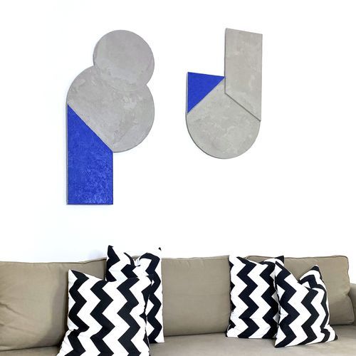 Escultura em concreto reforçado com fibras - MINDSET - neo - em MDF / feita à mão / de parede